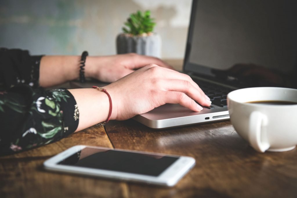 female copywriter at her workplace